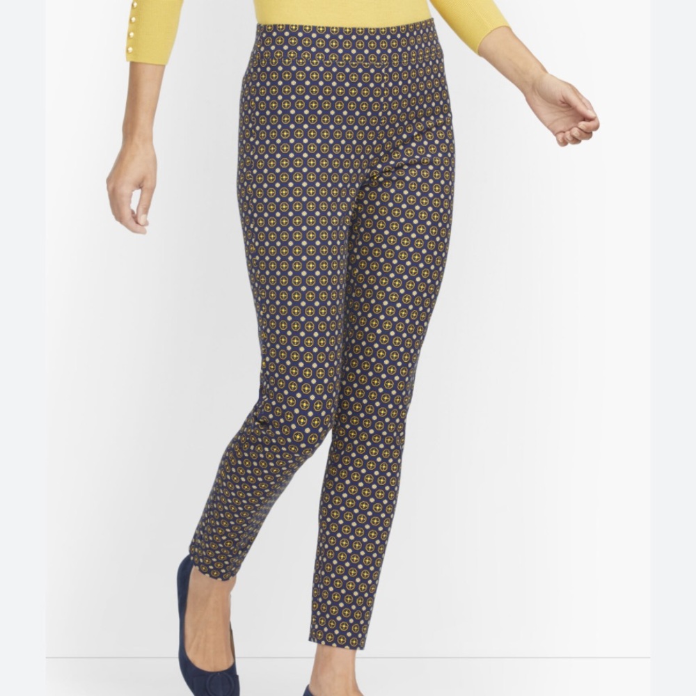 TALBOT GEOMETRIC PRINT ESSEX ANKLE STRETCH PANT